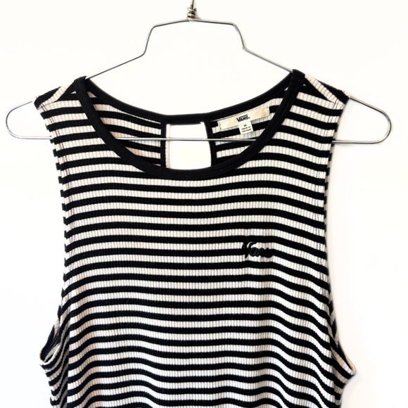 Vans Black & White Ribbed Tank Size M - Picture 2 of 7